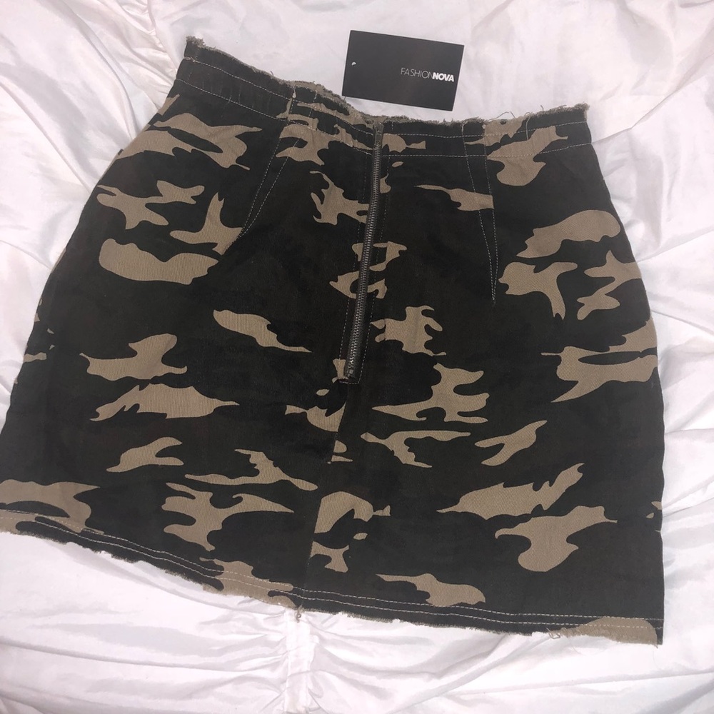 Fashion nova camo mini skirt